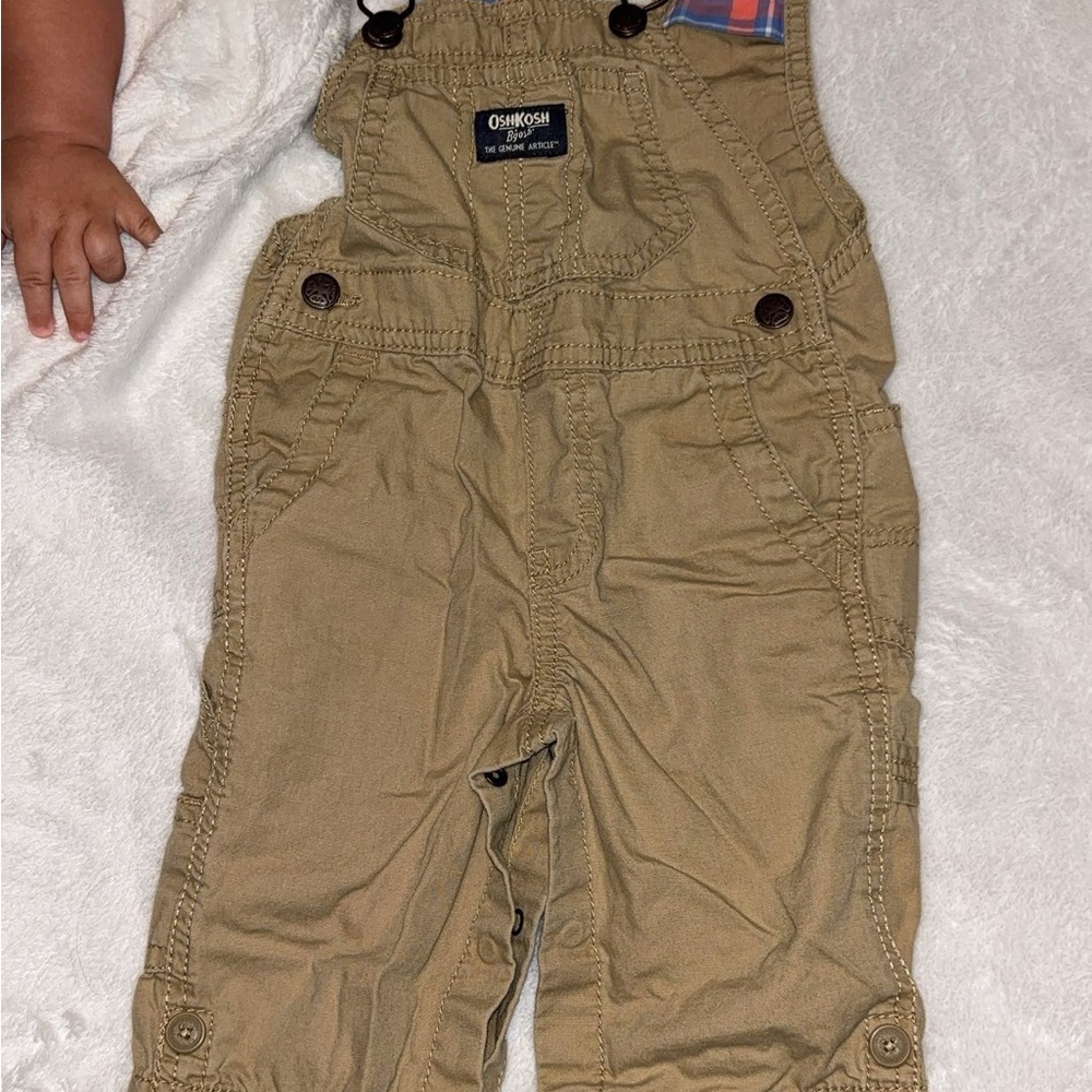 OshKosh B'gosh Tan Overalls Durable Cotton